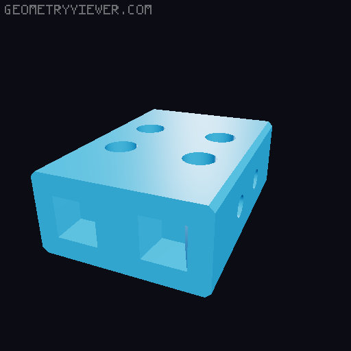 Modular 10 Inch Server Rack - Reworked 3D model thumbnail