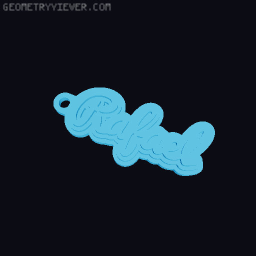 Customizable name keychain / tag 3D model thumbnail