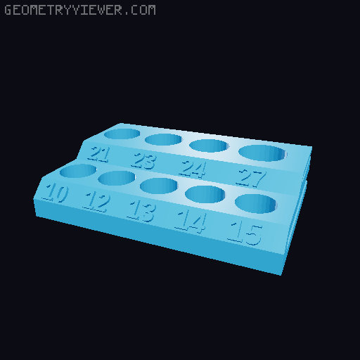 Magnetic Socket Organiser - Parametric OpenSCAD 3D model thumbnail