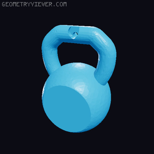 Kettlebell Keychain with face cut for logo 3D model thumbnail
