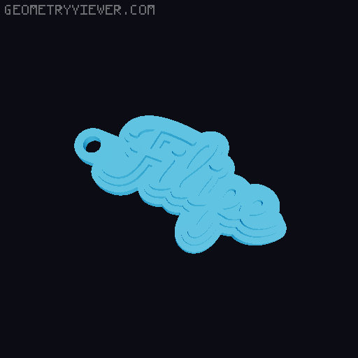 Customizable name keychain / tag 3D model thumbnail