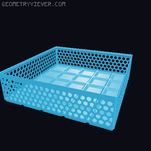 Gridfinity Hex Bins Light all sizes 3D model thumbnail