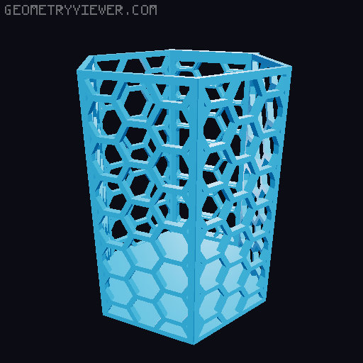 HSW hexagonal baskets v2 with full bottom 3D model thumbnail