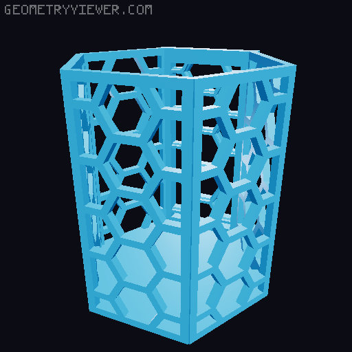 HSW hexagonal baskets v2 with full bottom 3D model thumbnail