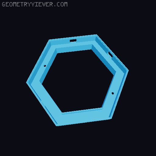 Hexagon LED Panels and Shelfs 3D model thumbnail