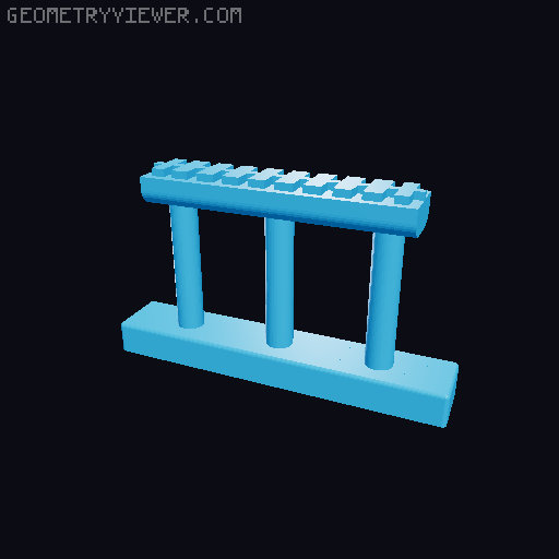 HO/N-Scale(For two tracks) Concrete and Steel Truss Bridge with 2% slope 3D model thumbnail