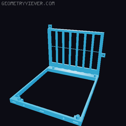 ATX basic open pc case / test bench 3D model thumbnail