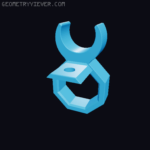 Pipe Clip for Round Bar Connector to Clamb Rods with Different Sizes 3D model thumbnail