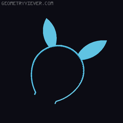 Easter Bunny Headband with Insert options! 3D model thumbnail