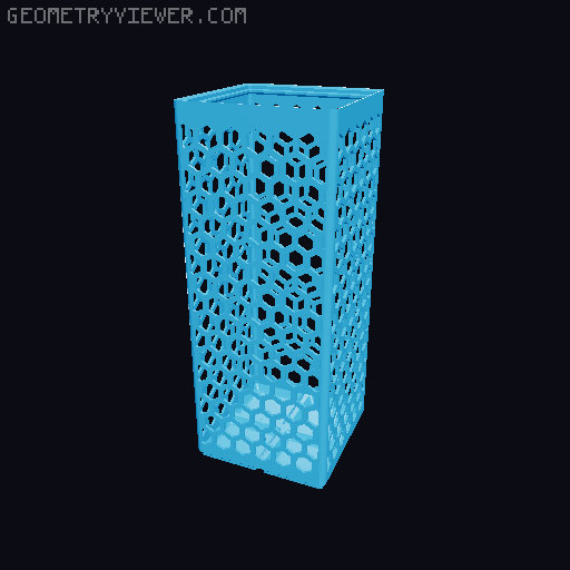 Gridfinity Hex Bins Light all sizes 3D model thumbnail