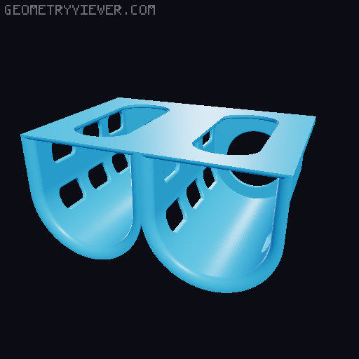 Garbage bag holder top/side. Standard, Hexagon and Voronoi design. 3D model thumbnail