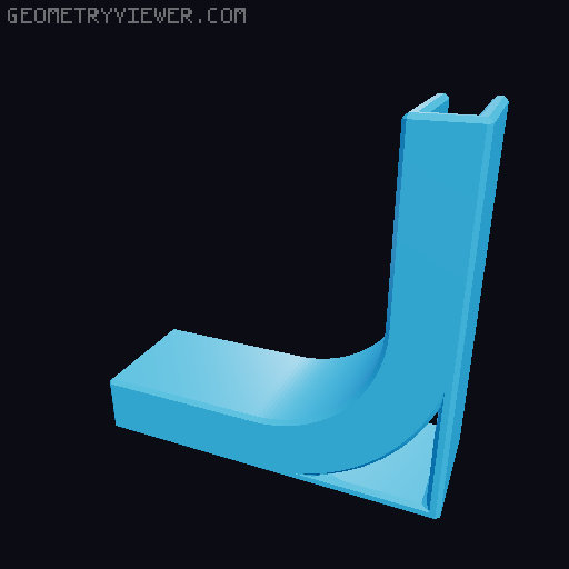 Parametric corner cable holder (90degrees) 3D model thumbnail