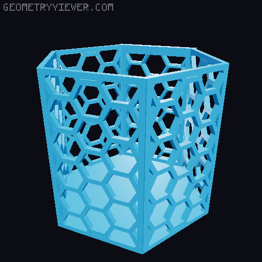 HSW hexagonal baskets v2 with full bottom 3D model thumbnail
