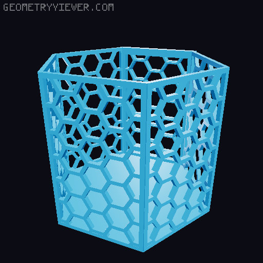 HSW hexagonal baskets v2 with full bottom 3D model thumbnail