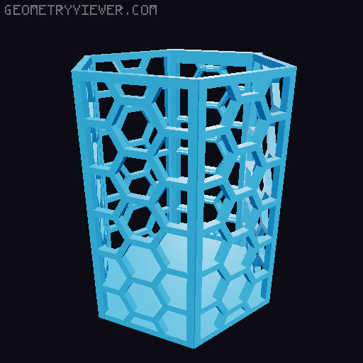 HSW hexagonal baskets v2 with full bottom 3D model thumbnail