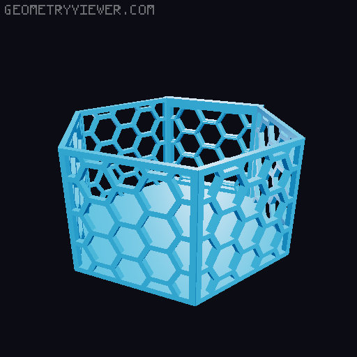 HSW hexagonal baskets v2 with full bottom 3D model thumbnail