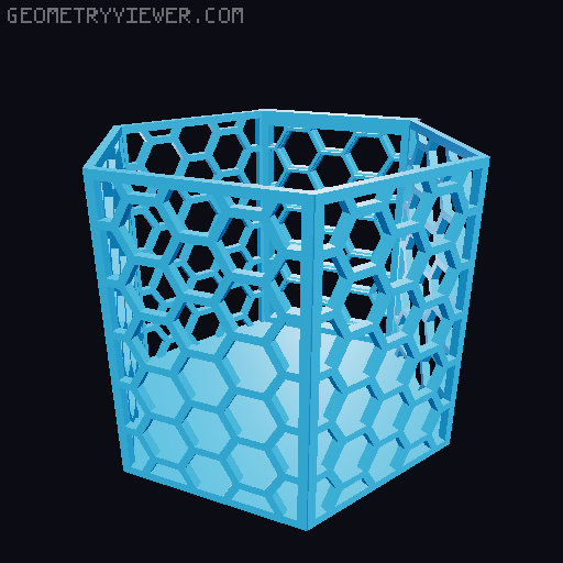 HSW hexagonal baskets v2 with full bottom 3D model thumbnail