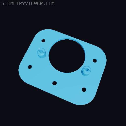 Furniture hinge repair plate 3D model thumbnail