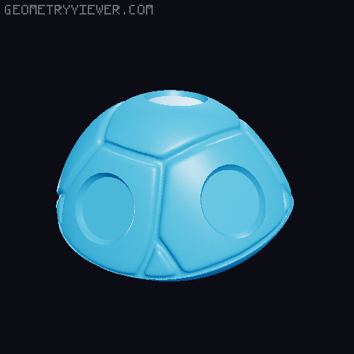 Koopa shell flat 3D model thumbnail