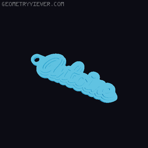 Customizable name keychain / tag 3D model thumbnail