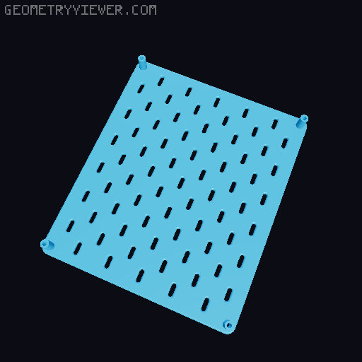 Skadis Pegboard, all sizes 80 to 360mm 3D model thumbnail