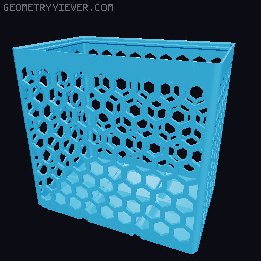 Gridfinity Hex Bins Light all sizes 3D model thumbnail