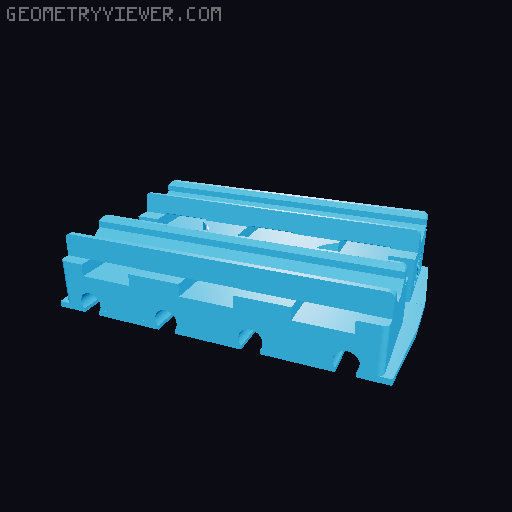 Wooden railway bridge system for Fischertechnik 3D model thumbnail