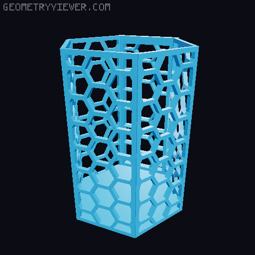 HSW hexagonal baskets v2 with full bottom 3D model thumbnail