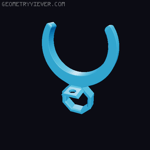 Pipe Clip for Round Bar Connector to Clamb Rods with Different Sizes 3D model thumbnail