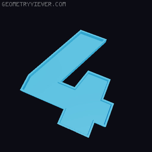 Glowing LED all alphabet letters and all numbers 6 cm high 3D model thumbnail