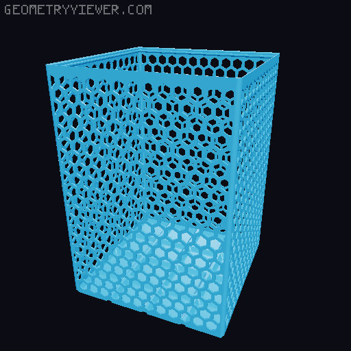 Gridfinity Hex Bins Light all sizes 3D model thumbnail