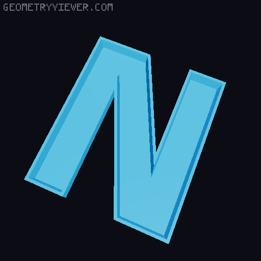 Glowing LED all alphabet letters and all numbers 6 cm high 3D model thumbnail