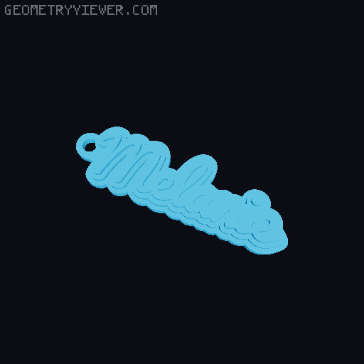 Customizable name keychain / tag 3D model thumbnail