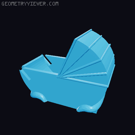 Lego compatible Baby Buggy (Cart) 3D model thumbnail