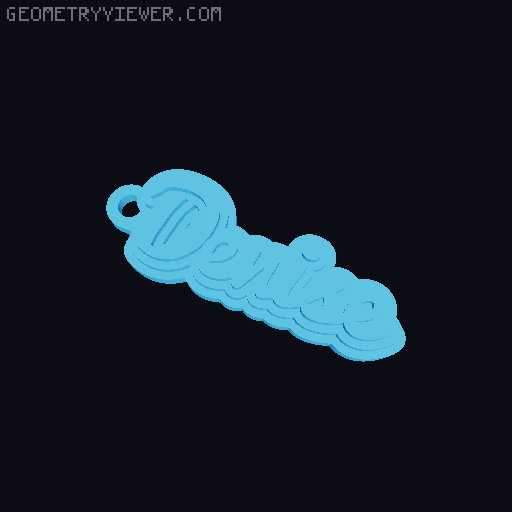 Customizable name keychain / tag 3D model thumbnail