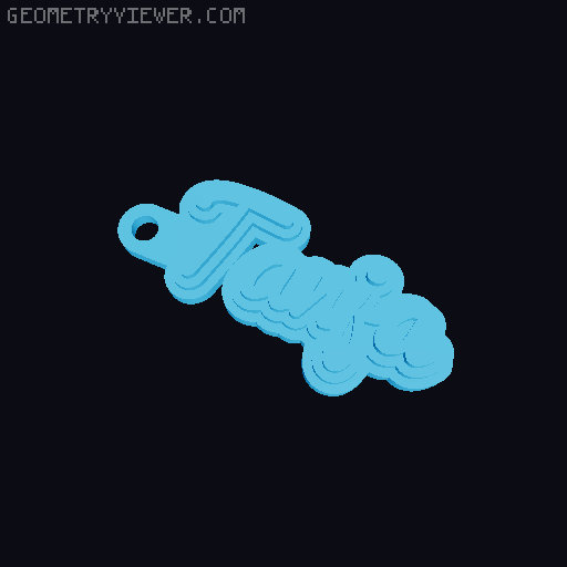 Customizable name keychain / tag 3D model thumbnail