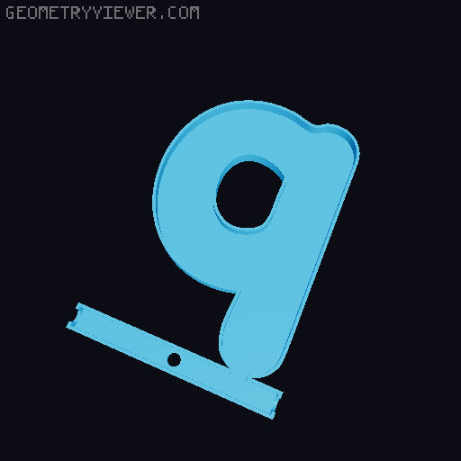 Glowing WLED or LED all alphabet letters and all numbers 8.5 cm high 3D model thumbnail