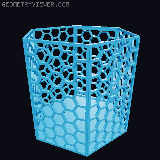 HSW hexagonal baskets v2 with full bottom 3D model thumbnail
