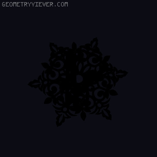 Initial A-Z snowflake décor 3D model thumbnail