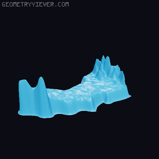 Topographic World Map 3D model thumbnail