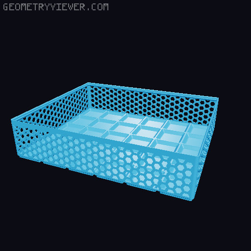 Gridfinity Hex Bins Light (rotated grid) all sizes 3D model thumbnail