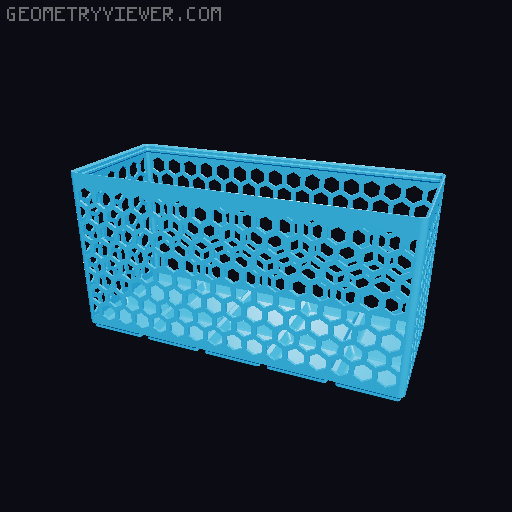 Gridfinity Hex Bins Light all sizes 3D model thumbnail