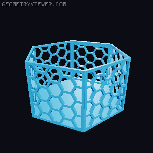 HSW hexagonal baskets v2 with full bottom 3D model thumbnail