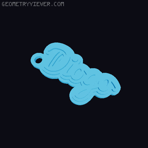 Customizable name keychain / tag 3D model thumbnail
