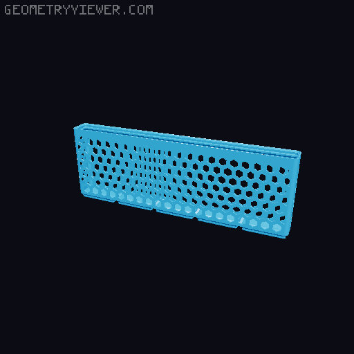 Gridfinity Hex Bins Light all sizes 3D model thumbnail