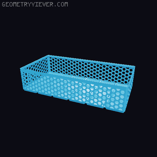 Gridfinity Hex Bins Light (rotated grid) all sizes 3D model thumbnail