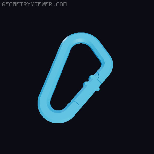 Single & Dual Locking Carabiner (Parametric) 3D model thumbnail
