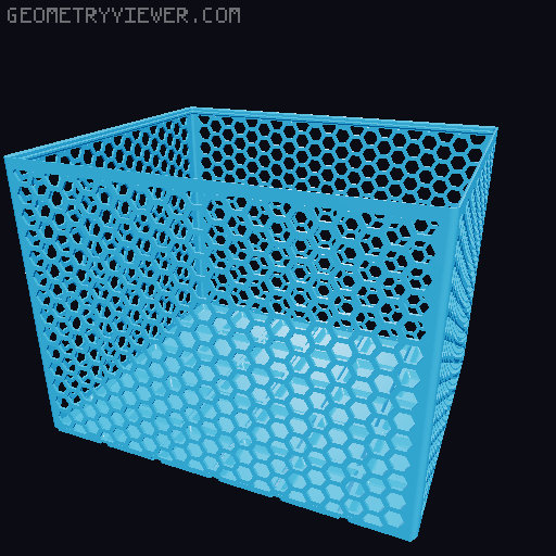 Gridfinity Hex Bins Light (rotated grid) all sizes 3D model thumbnail
