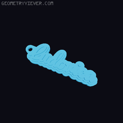 Customizable name keychain / tag 3D model thumbnail