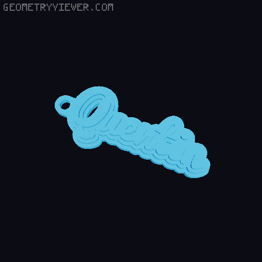 Customizable name keychain / tag 3D model thumbnail